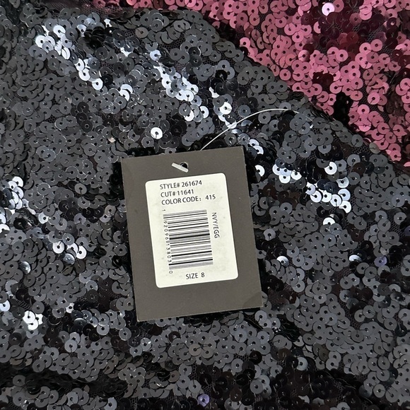 MARINA Sequin Embellished Ombré Flounce Hem Midi Dress size 8. - Picture 5 of 7